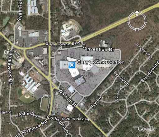 Google Earth view of Cary Towne Center